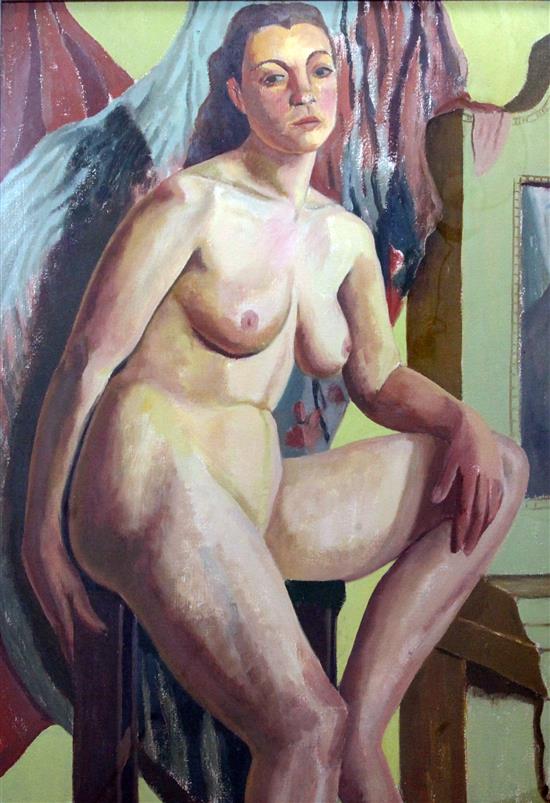 British School, c.1950, Nude Study, 29.5 x 21.5in.